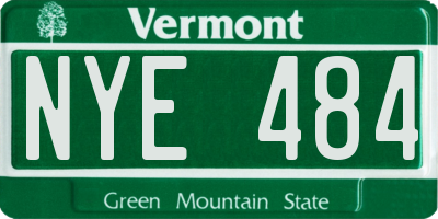 VT license plate NYE484
