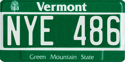 VT license plate NYE486