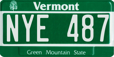 VT license plate NYE487