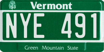 VT license plate NYE491