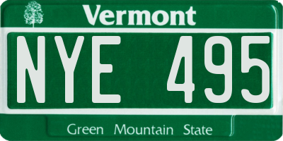 VT license plate NYE495