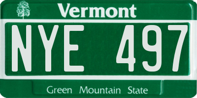 VT license plate NYE497