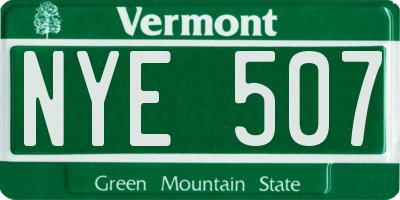 VT license plate NYE507