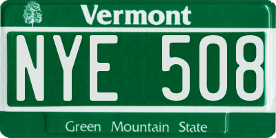 VT license plate NYE508