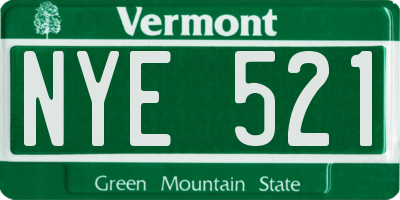 VT license plate NYE521