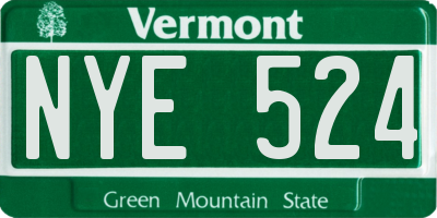 VT license plate NYE524
