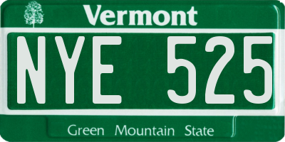 VT license plate NYE525