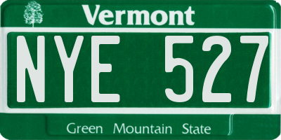 VT license plate NYE527