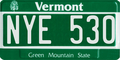 VT license plate NYE530