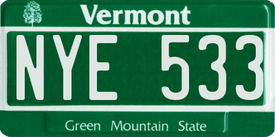 VT license plate NYE533
