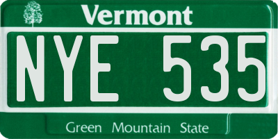 VT license plate NYE535