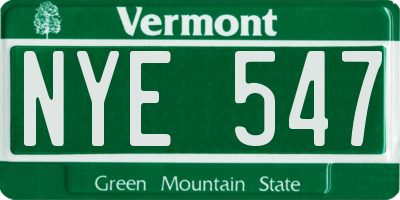 VT license plate NYE547
