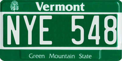VT license plate NYE548