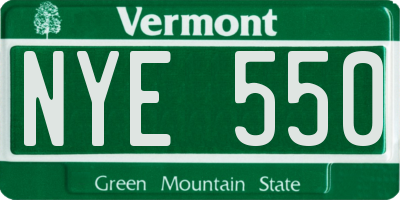 VT license plate NYE550