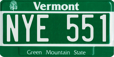 VT license plate NYE551