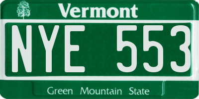 VT license plate NYE553