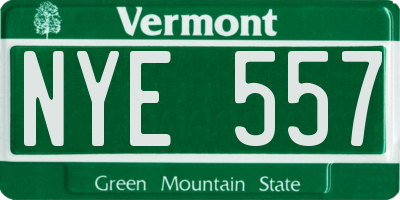 VT license plate NYE557