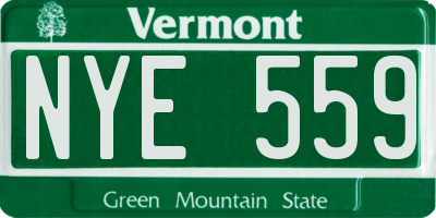 VT license plate NYE559