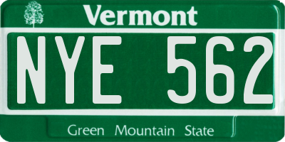 VT license plate NYE562