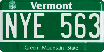 VT license plate NYE563