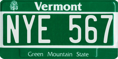VT license plate NYE567