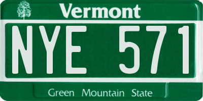 VT license plate NYE571