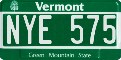 VT license plate NYE575