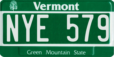 VT license plate NYE579