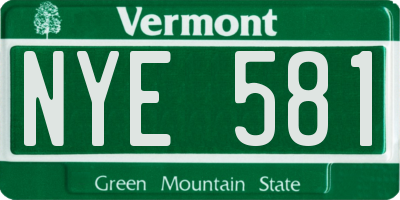 VT license plate NYE581