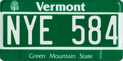 VT license plate NYE584