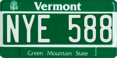 VT license plate NYE588
