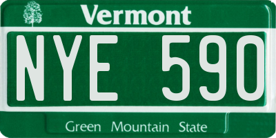 VT license plate NYE590