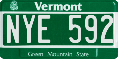 VT license plate NYE592