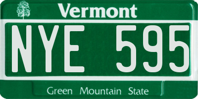 VT license plate NYE595