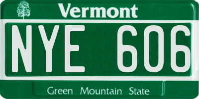 VT license plate NYE606