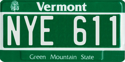 VT license plate NYE611