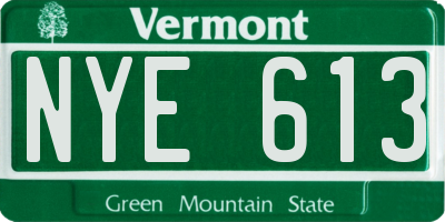 VT license plate NYE613