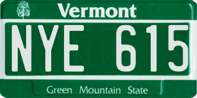 VT license plate NYE615