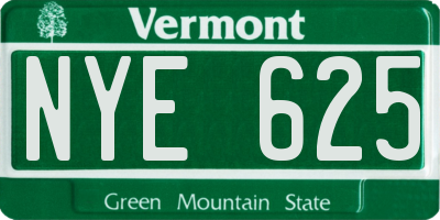 VT license plate NYE625