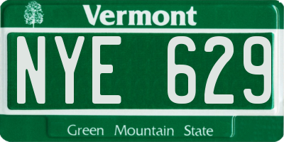VT license plate NYE629