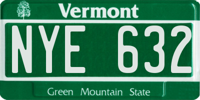VT license plate NYE632