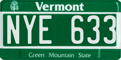 VT license plate NYE633