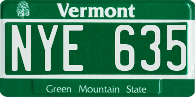 VT license plate NYE635