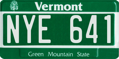 VT license plate NYE641