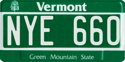 VT license plate NYE660