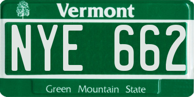 VT license plate NYE662