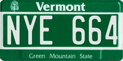 VT license plate NYE664