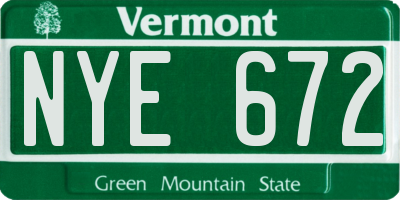 VT license plate NYE672