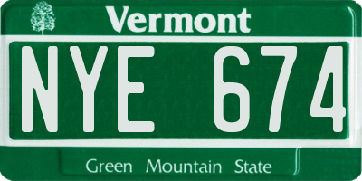 VT license plate NYE674