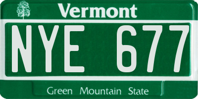 VT license plate NYE677
